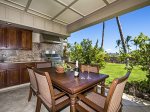 Facing Mauna Lani Golf Course, Full size propane BBQ, outside kitchenette. Seating for 8. Dine outside watching the sunset.